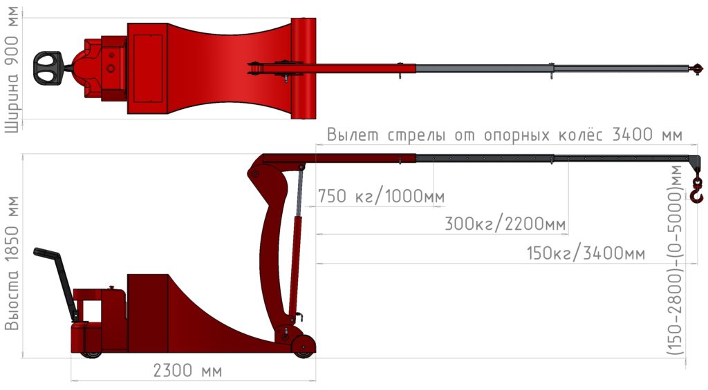 Мини-кран КГ МП Э 750